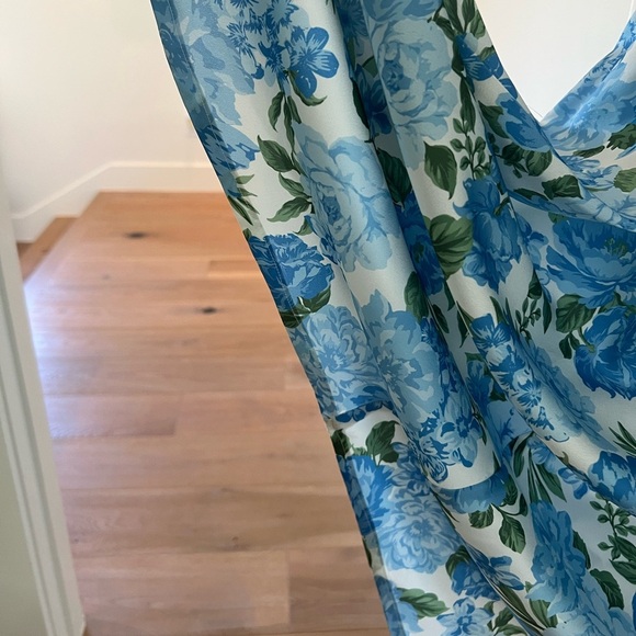 Show Me Your MuMu Nina Blue Floral Maxi Dress Large White Green Bridesmaid SMYM - Picture 12 of 15